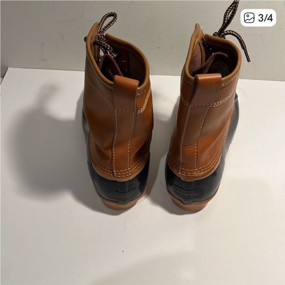 Lands' End Tan and Black Duck Boots - Picture 3 of 4